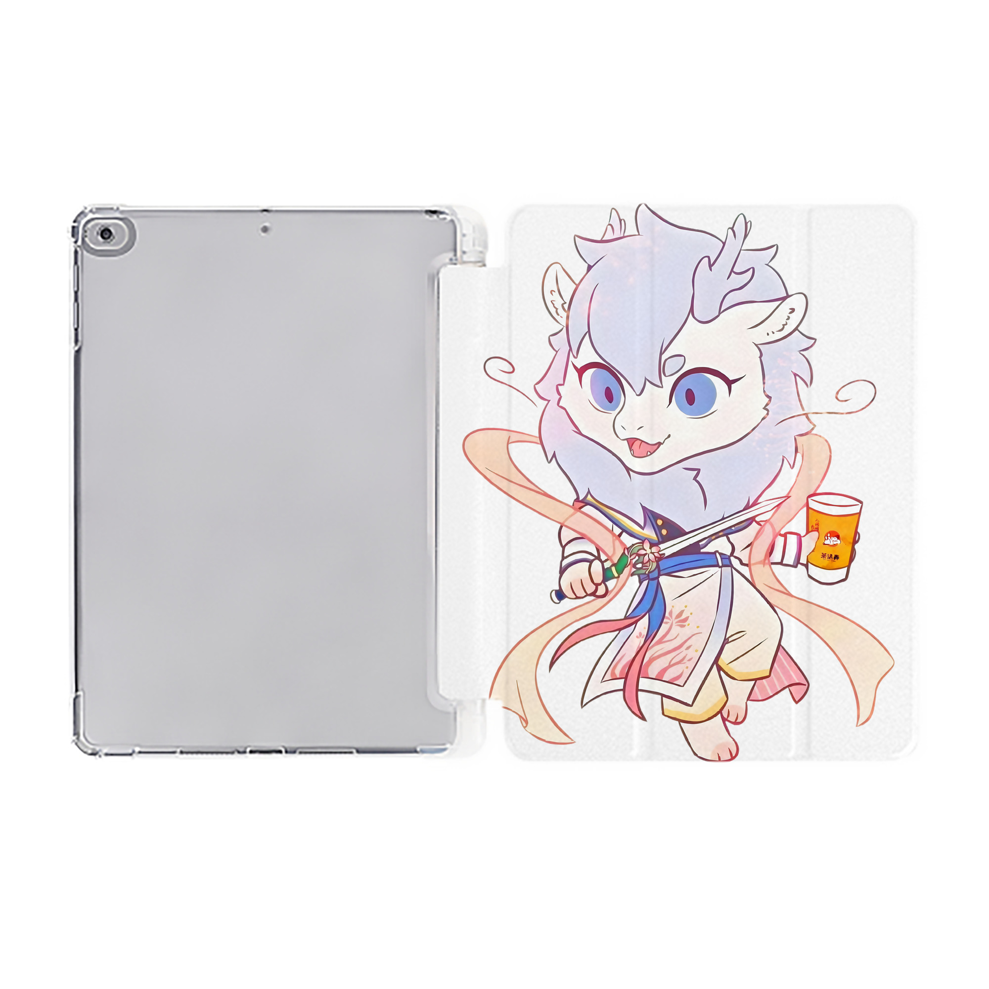 （画像用） Ne Zha 2 ナタ 魔童の大暴れ IPad ケース ペン収納付き 三つ折りスタンド PUレザー×シリコン 対応機種9.5/10.5/10.9インチ